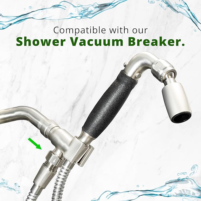 High Sierra® Solid Metal Handheld Shower Head, Lead-Free, with Built-In Trickle Valve. Shower Hose and Holder Not Included. Low Flow 1.25 GPM. Polished Brass