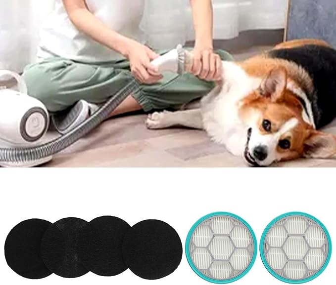 Filter Sponge Kit for Neakasa P1 Pro Pet Grooming Vacuum, High Efficiency Replacement Filters Capture 99.97% Dust Hair Dander, Easy to Clean