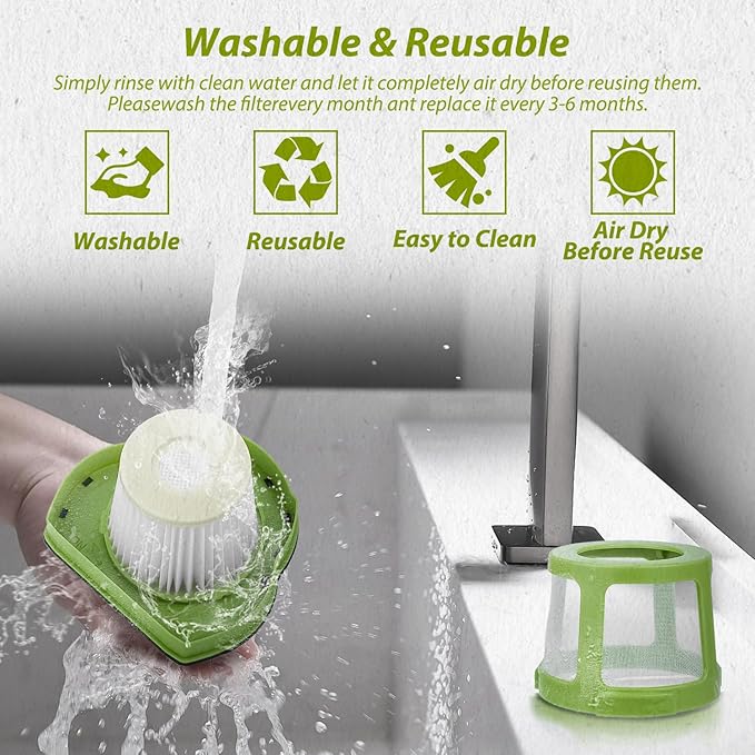 HASMX Replacement Vacuum Filter for Bissell Pet Hair Eraser Hand Vacuum Cleaner Models 1782 17823 Replaces Part Numbers 160-8653 160-8654 1608653 1608654 (2)