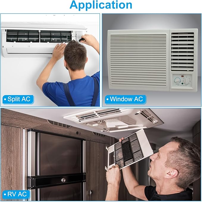 PATIKIL 24" x 16" x 1" Air Conditioner Filter Replacement, 2 Pack RV AC Foam Filter Pad Washable Reusable for Air Conditioning Purifiers, Black