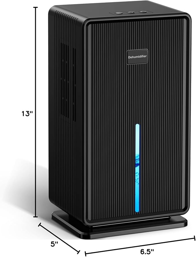 Dehumidifiers for Home, Upgraded 101OZ Dehumidifier (800 sq.ft), Quiet Dehumidifier for Basement, Bedroom, Bathroom, RV, Closet with Auto-off, Sleep Mode, 7 Colorful LED Light, Small Portable, Black