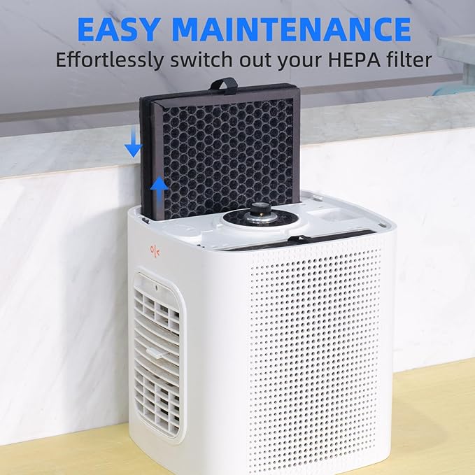 Small Air Purifiers for Home Large Room Covers Up to 1100 Ft², H13 HEPA Double-Sided Air Filter Purifier for Pets, Air Cleaner for Wildfire Smoke, Dust, Smoke, Pet Hair