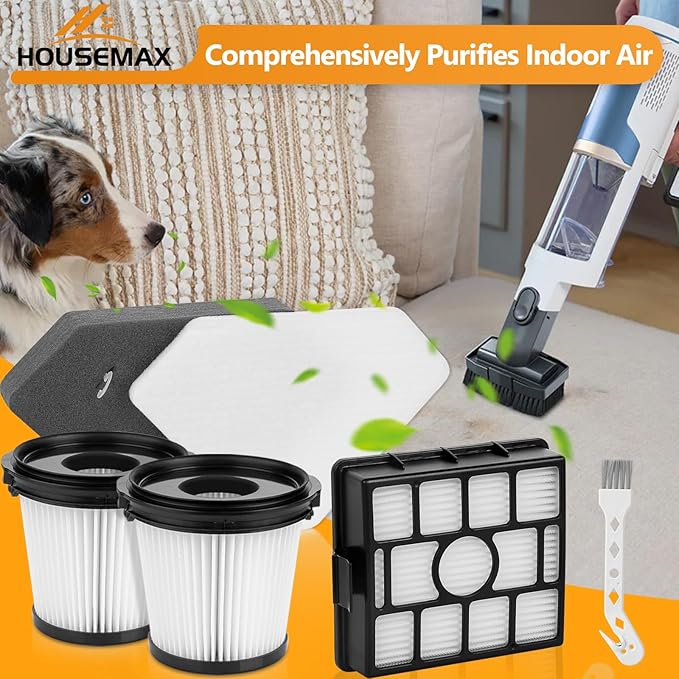 HOUSEMAX BU3521 HEPA Filter Replacement Kit,Compatible with Shark BU3120 BU3521 BU3523 Cordless Stick Vacuum,Compare to XFBU3000, XPRFIW1000