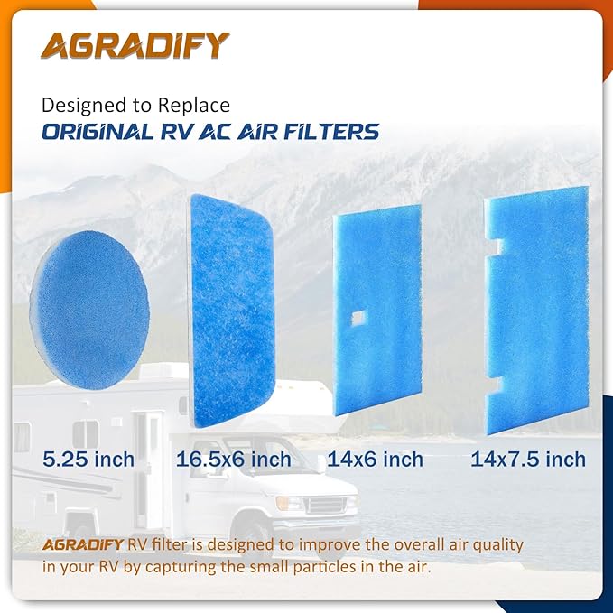 6 Pack RV AC Filter 6" X 14" MERV 8 Rated RV Air Filter Replacement Unit Compatible with Coleman Mach Air Conditioner