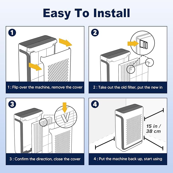 Vital 200S Pet Care Replacement Filter for LEVOIT Vital 200S and Vital 200S-P Air Purifier, HEPA and High-Efficiency Activated Carbon Filter, Vital 200S-RF-PA, 2 Pack, Yellow