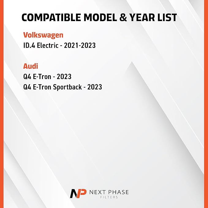 Carbon Cabin Air Filter Replacement - Pack of 1 - Made in USA - Compatible with 2021-2023 Volkswagen ID.4 Electric, 2023 Audi Q4 E-Tron & Q4 E-Tron Sportback - Replaces O.E. 1EA819669