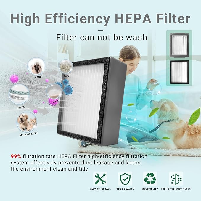 Replacement Parts accessories for iRobot Roomba e5 e6 i1 i2 i3 i4 i5 i6 i7 i8 j5 j6 j7 j8 and all Plus i e j Series Vacuum Cleaner 2 Set Roller Brushes 6 HEPA Filters 6 Tangle-Free Side Brushes