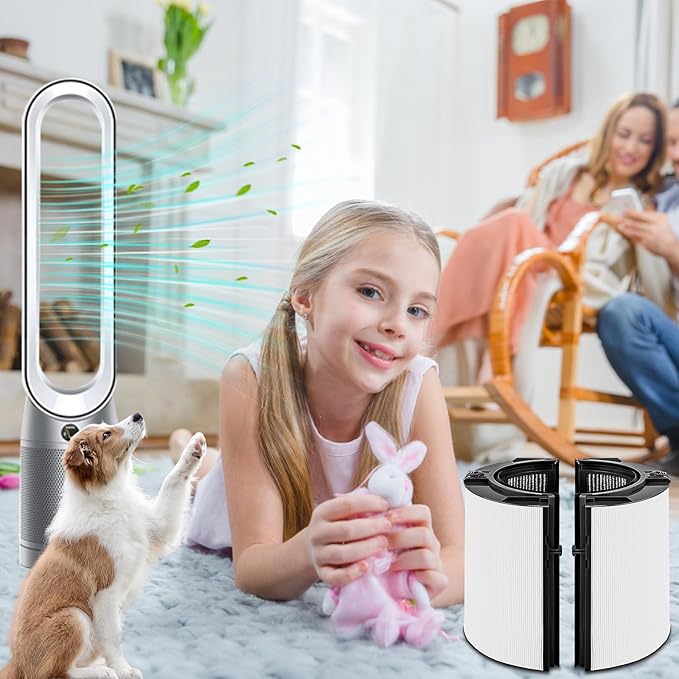 Replacement True Filter for Dyson TP04 TP06 TP07 TP09 TP10 HP04 HP06 HP07 HP09 HP10 PH01 PH02 PH03 PH04, 360° Combi 2 in 1 and Carbon Filter, Grade True Carbon Replacement Filter