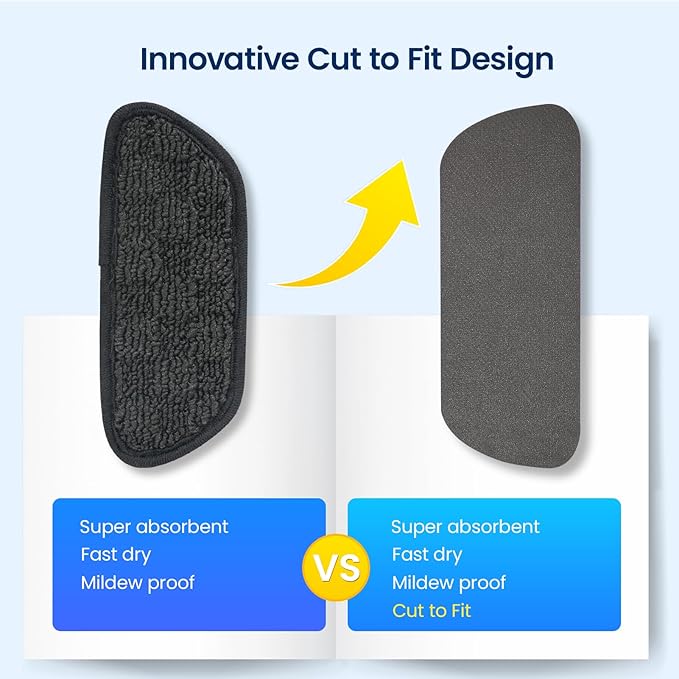 GLACIER FRESH Cuttable Refrigerator Drip Catcher, Water Absorbent Fridge Water Dispenser Drip Tray, Replacement for Whirlpool, GE, Samsung Fridge Accessories, Grey (Rectangular - 2pcs)