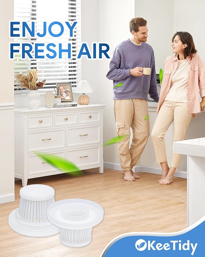 Replacement Filter Compatible with Horsepower Duck Compact Cordless Vacuum Cleaner AS Seen On TV, Vacuum Cleaner Filter Replacement Parts, 4+1 Pack