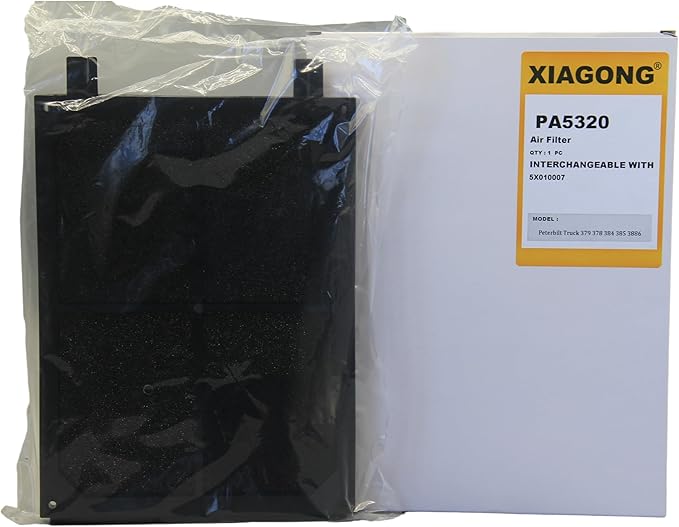 PA5320 Cabin Air Filter fits Peterbilt Truck 379, 378, 384, 385, 386 Select Models; Replaces 5X010007, CAF24012, P614223, 49007, AF26449, 2315619 (1PC)