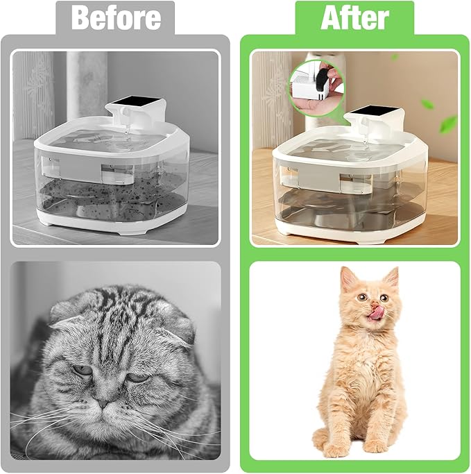 10Pcs Cat Water Fountain Sponge Filter Replacement, Upgraded Sponger Foam Filter for 92oz/2.8L Pet Fountain, Fountain Filter Replacement for Cat and Dog(Black)