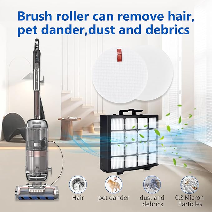 Soft Brushroll Filters Replacement Parts Acessories for Shark Vertex DuoClean PowerFin Upright Vacuum AZ2002 AZ2000 AZ2000W Accessories, Part # 1483FC2000 XHFA 2000 & XFFKAZ2000
