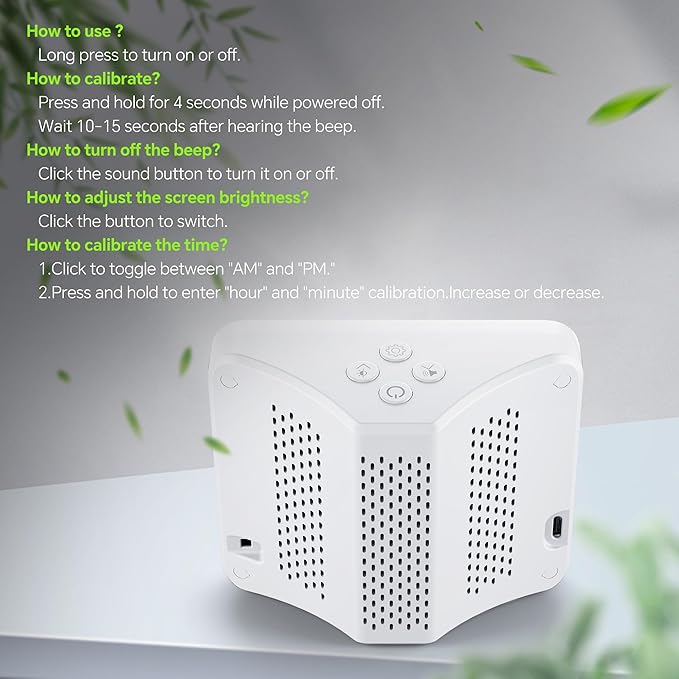 16-in-1 Air Quality Monitor Indoor with 7AQI Beep Alarm, CO2 Monitor, Air Quality Detector with PM1.0 | PM2.5 | PM10 | Temp | HUM | Formaldehyde | VOC Tester for Home Office Plant (White)