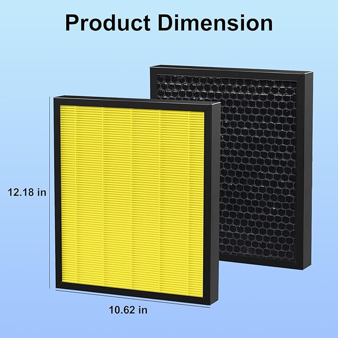 KJ190L Replacement Filter Compatible with MOOKA KJ190L Air Purifier, 3-in-1 H13 True Replacement Filter with High-Efficiency Activated Carbon and Pre-filter for Pets Odor, Smoke,Dust,1 Pack