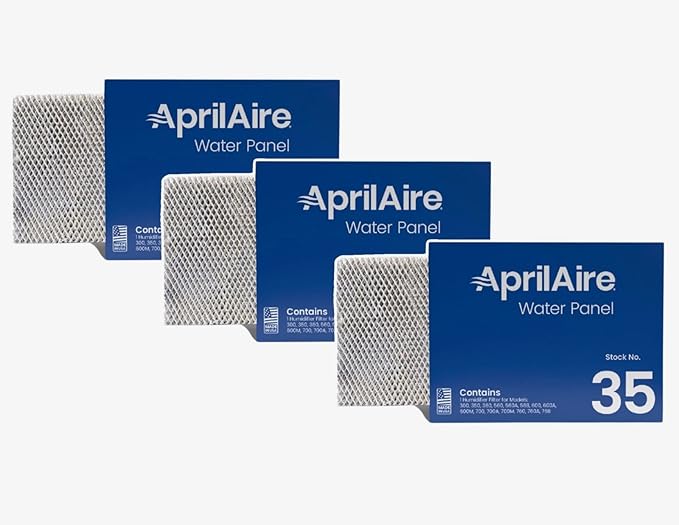 Generic 3 PACK REPLACEMENT FOR Aprilaire ORIGINAL # 35 FOR Humidifier Water Panel PAD EVAPORATOR Filter PADS 350 360 560 568 600 700A/M 700 760 768, WHITE