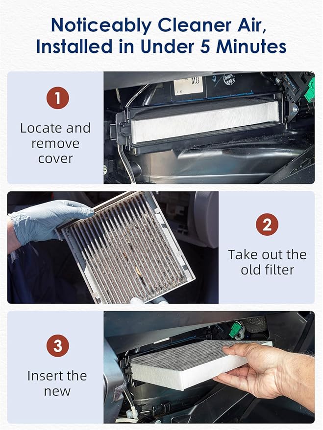 CF10134 Cabin Air Filter with Activated Carbon, Replacement for CP134 Honda & Acura Vehicles Civic CR-V Odyssey CSX ILX MDX RDX AT134, A/C Car Filter 10-Pack