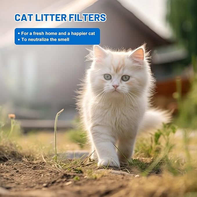 10 Pack Cat Litter Box Replacement Carbon Filters Compatible with Petmate Booda Clean Step Cat Litter Box, Eliminate Odor and Controls Moisture on Pet's Body Keep Home Fresh