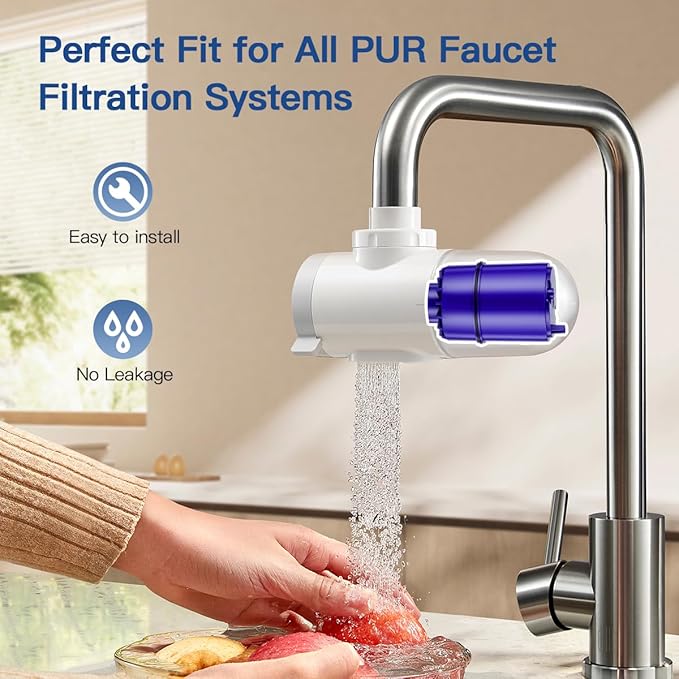 Faucet Water Filter Replacement for All PUR®, PUR®Plus Faucet Filtration Systems Compatible with NSF Certified Water Filter for Pur® RF-9999® and RF-3375, 6 Pack