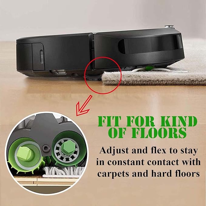 4 Sets Replacement Rubber Roller Brushes Compatible for iRobot Roomba E & I & J Series, Replacement Parts Accessory for J8+ i7+ i7 i1 i2 i3 i4 i6 i6+ i8 i8+Plus E5 E6 E7 Vacuum Cleaner