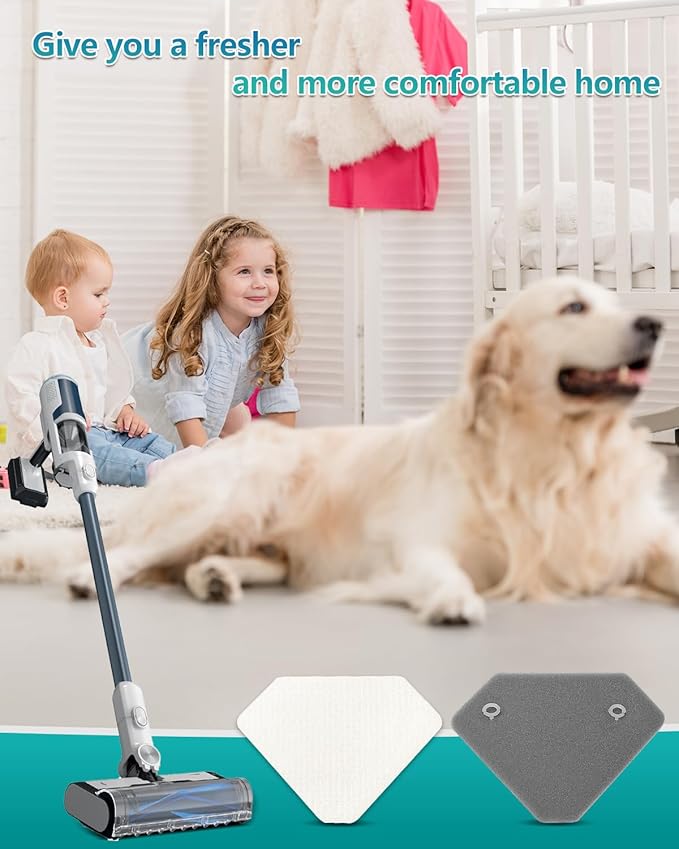 4 Pack BU3523 BU3120 Pre-Motor Foam Felt Filter Kits compatible with Shark BU3120 Clean Lightweight Cordless Cleaner, Shark BU3523 Clean Empty Cordless Stick Vacuum, Auto Empty System, XFBU3000