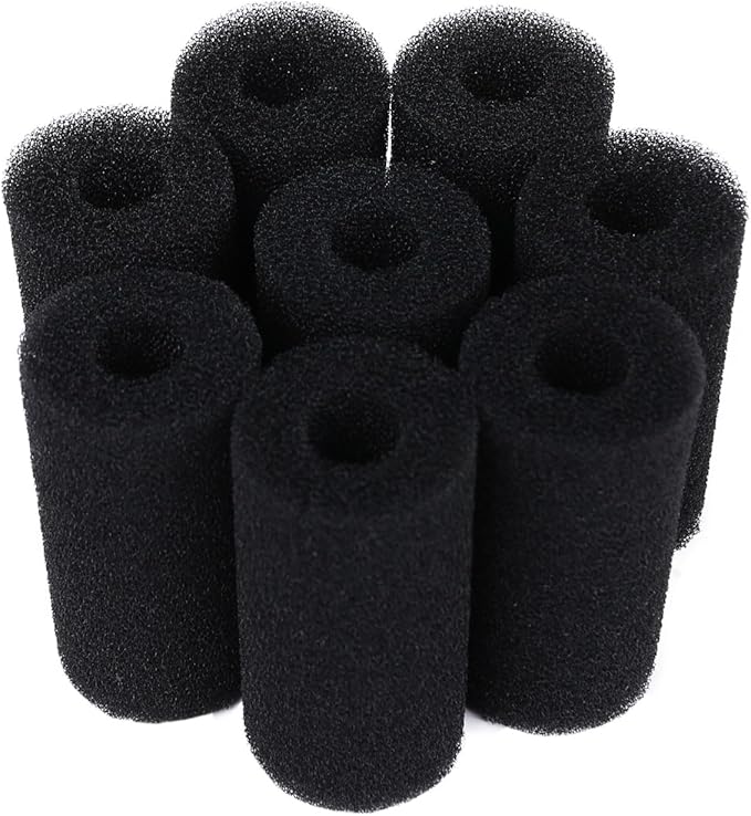 8 Pack Pre-Filter Sponge Aquarium Pre Filter Foam Rolls 0.4” Intake Replacement Sponges for Fish Tank Filter Accessories (1.5''Dx2.4''Hx0.4''Intake)