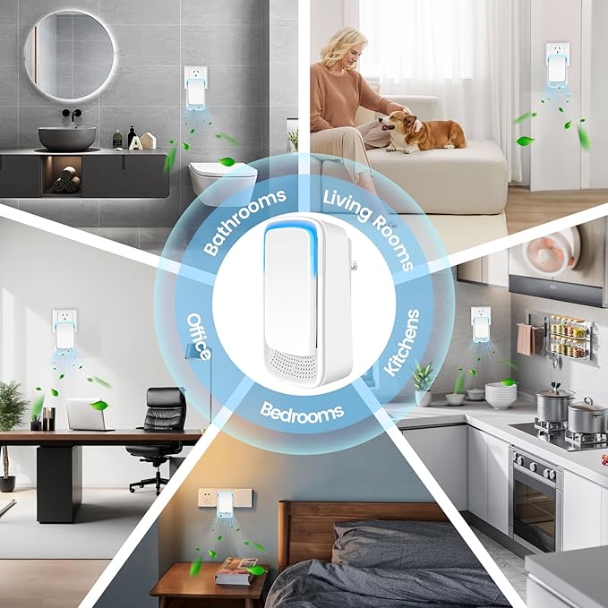 Plug In Air Ionizer Purifier for Home Mini Air Purifier for Small Room Quiet Working Air Freshener for Office, Bedroom,Living Room,Portable Air Purifiers Odor,Pets Smell - Air Cleaner(4Pack)