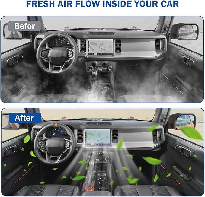 1Pcs Cabin Air Filter & 1Pcs Engine Air Filter Accessories Compatible with Ford Bronco 2026 2025 2024 2023 2022 2021 2.3L 2.7L Engine Cabin Air Filter Automotive Replacement for CF12772&MB3G-9601AA