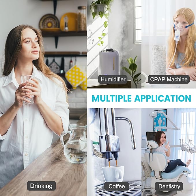 DC HOUSE Water Distiller 1 Gallon Distilled Water Machine, Stainless Steel Water Distillers for Home Countertop, 750W Distilled Water Maker Tabletop Distiller to Make Clean Water