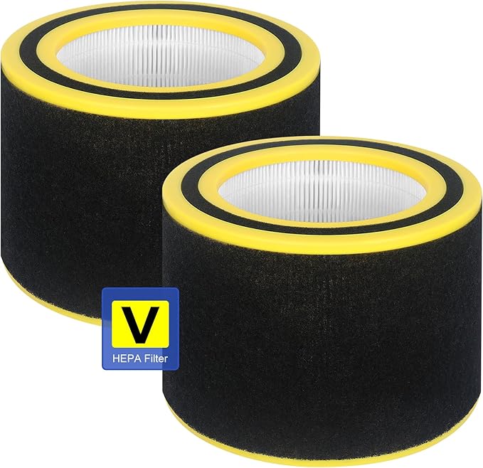 AC3000W Filter V HEPA FLT151 Pure Air Filter Compatible with AC3000W, AC3000B, AP3151W, AC3050, AP3151, AC151 Airsafe Air Purifier, 2 True HEPA + 4 Pre-Filter