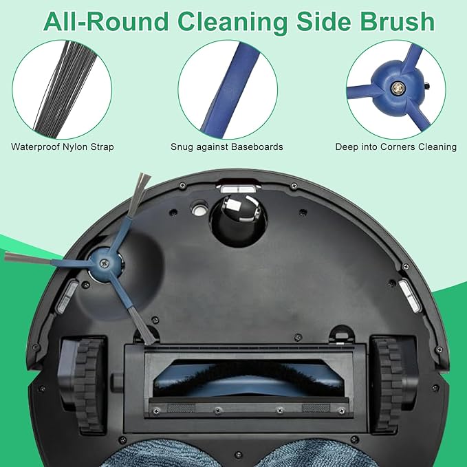 34 Pack for eufy Vacuum Omni C20 Accessories Kit,2 Mainbrush 6 Filter 6 Dust Bag 6 mop pads 6 Sidebrush 1Cleaning Brush 1Screwdriver,6 Sachet