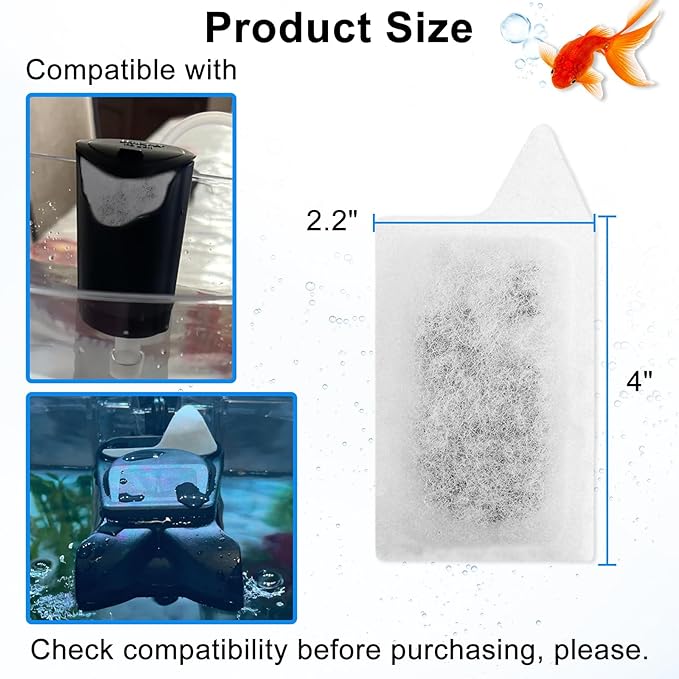 6 Packs Small Filters Cartridges for Tetra Whisper Small Fish Tanks Filter, Small Filter Carbon Replacement Filter Cartridge for 3-10 Gallons Aquarium Filter