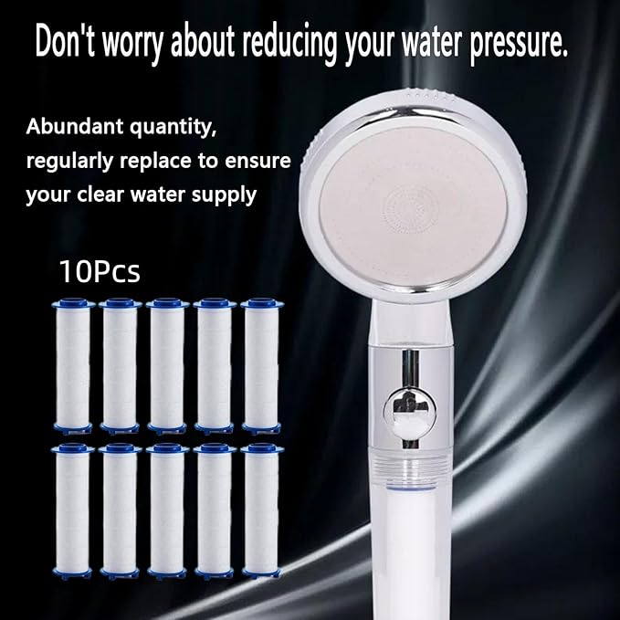 Shower head Filters, 10 Pcs, Ion Shower Drops Head Filter, PP Cotton Filtered Shower Handheld, Filter Element Multiple Specifications, Suitable for Different Models of Shower Heads (White, 6cm/2.36in)
