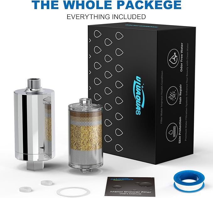 Shower Filter Replacement Cartridge, KDF 55 Hard Water Purifier Removes Chlorine, Heavy Metals, added Vitamin C E&A Water Softener with High Output