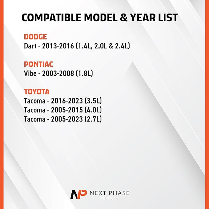 Cabin Air Filter Replacement Pack of 1 - Made in USA - Compatible with Various Toyota 4Runner, Tacoma, Dodge Dart & Pontiac Vibe 1.8L - Replaces O.E. 87139YZZ09, 8850801010, 88970273