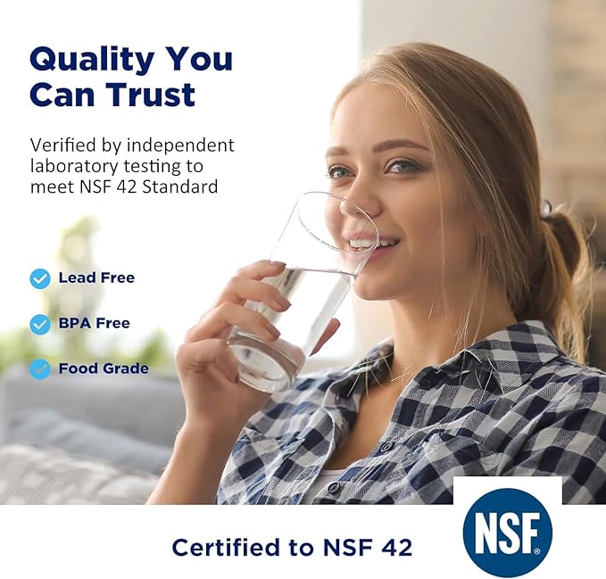 Membrane Solutions Inline Water Filter Kit for Refrigerator and Ice Maker, Reduces Chlorine Taste and Odor, Compatible with 1/4" & 3/8" Pipes, Ideal for Drinking Water and Filtered Ice, 2 Pack