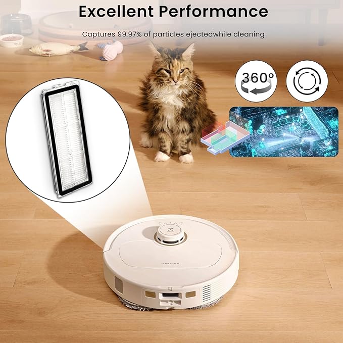 (4Sets)Replacement Washable HEPA Filter Compatible With Roborock QRevo S, QRevo Pro, QRevo Plus, Qrevo MaxV, Qrevo Curv Qrevo Edge, S5A Robot Vacuum Cleaners, High Efficiency Filter Accessories Kit