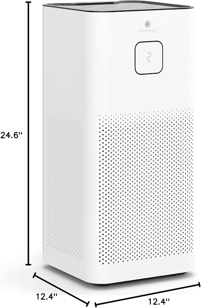 Medify MA-50 Air Purifier V3.0 with True HEPA H13 Filter | 2,640 ft² Coverage in 1hr for Smoke, Wildfires, Odors, Pollen, Pets | Removal to 0.1 Microns | White, 1-Pack