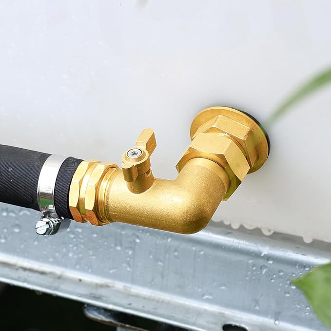 Garden Hose Angle Valve 90 Degree Brass Extender Solid 3/4 Inch Hose Elbow with Switch Adapter (90° switch elbow 4PSC)