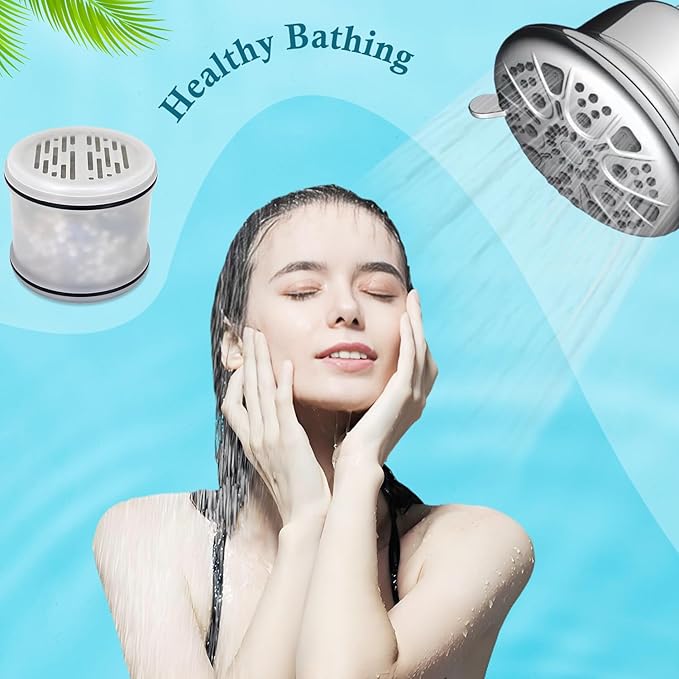 Shower Head Filter Replacement Cartridge for MakeFit Filtered Shower Head - H5H117 (4-PACK)