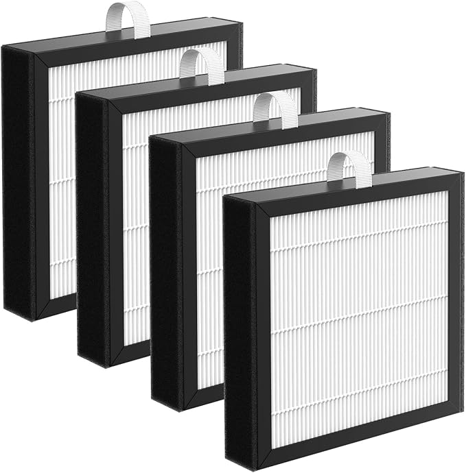 4 Pack DH02 H13 HEPA Replacement Filter Compatible with Tenergy Sorbi DH02 2 in 1 Dehumidifier(1000ML)/Air Purifier, Afloia AQ8 Q8/ Honati/Hysure Q7 Air Purifier
