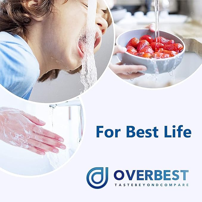 Overbest Faucet Water Filter, Replacement for Brita® Filter, Brita® Faucet 36311 on Tap Water Filtration System, 100 Gallons or 4 Months, White (2 Packs)