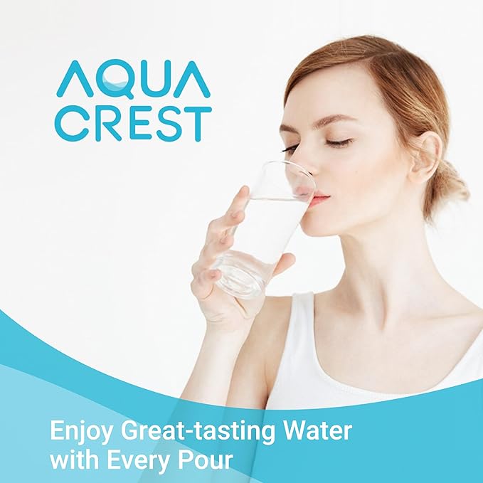 AQUA CREST Replacement for Britaยฎ Refillable Filter, Britaยฎ Refillable Water Filtration System, Less Plastic, Replaces 1,800 Plastic Water Bottles a Year, 6 Filters