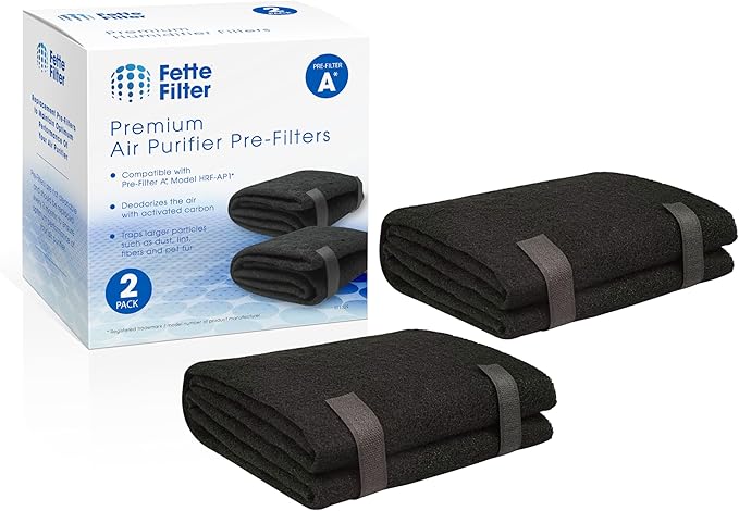 Fette Filter - HRF-AP1 Premium Universal Carbon Pre Filter Rolls Compatible with Honeywell HRF-AP1 Filter A Includes 2 Cut to Size Carbon Pre Filters.