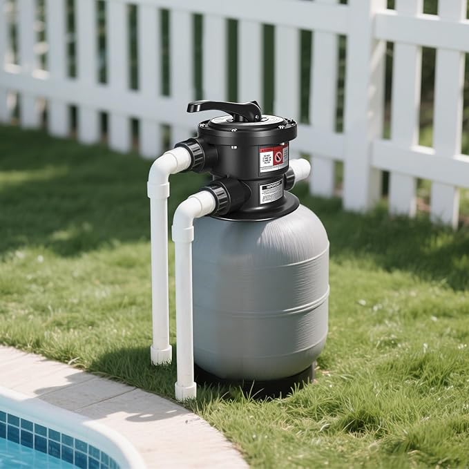 Replacement for SP0714T Multiport Valve, Direct Fit Pro & VL Series Above-Ground Sand Filters, 1.5" FIP 7-Position Clamp w/Upgraded Black Housing (Leak-Proof Design)