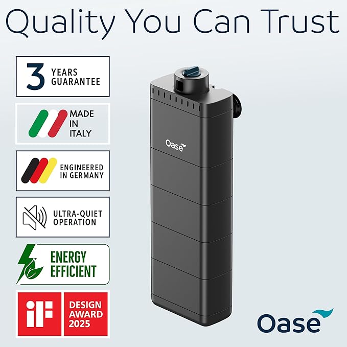 OASE EcoFlow 200 Internal Aquarium Filter, for Freshwater and Saltwater Tanks Up to 50 Gallons, Quiet, Customizable Water Flow, Multi-Stage Filtration