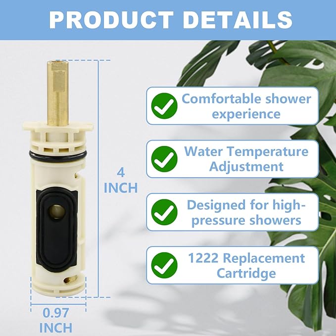1222 Replacement Cartridge Compatible with Moen One-Handle Posi Temp Faucets & Moen Tub Shower