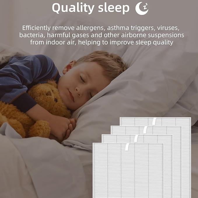 115115 HEPA Replacement Filter A for Winix Plasmawave Air Purifier C535 5300 5300-2 6300 6300-2 P300 AM90 C909 9800,H13 True HEPA Size 21 Filters,4 Pack,White