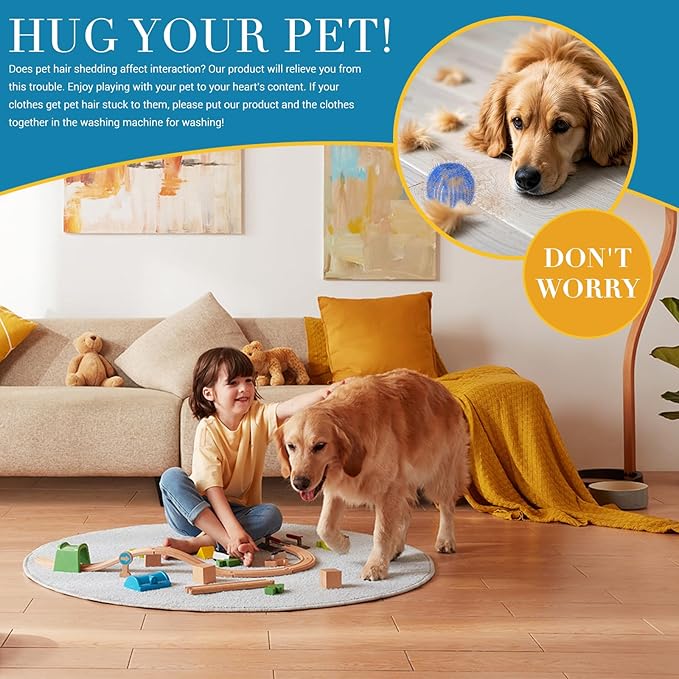 12 PCS Pet Hair Remover for Laundry - Washing Machine Pet Hair Catcher, Reusable Lint Traps to Remove Dog Cat Hair in Washer & Dryer, HE Safe (Save Time & Money)