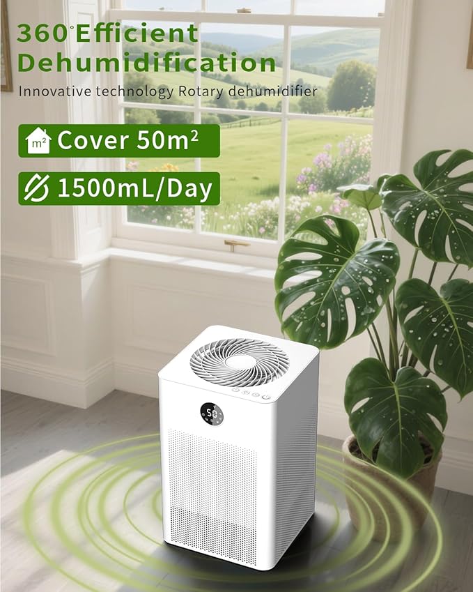 HD022 Dehumidifier for Home 1600 Sq. Ft 101.45oz Water Tank Small Quiet Dehumidifiers for Room Study Office Bathroom Bedroom Basement Cloakroom
